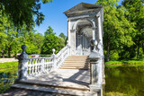 Marble (Palladian) bridge in Ekaterininsky Park. Tsarskoye Selo, Pushkin, St. Petersburg. Russia