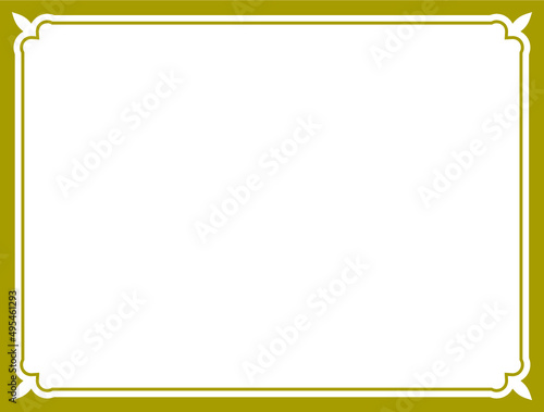 Golden yellow shape with border frame. Vintage vector background 
