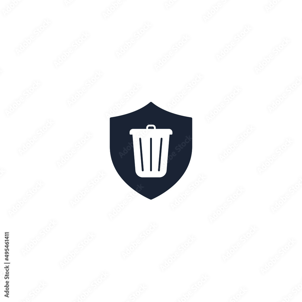 security shield icon. shield with trash can symbol. Concept of spam protection . gradient style outline Vector illustration, vector icon concept. security shield icon. shield with trash can symbol. Concept of spam protection . gradient style outline Vector illustration, vector icon concept.