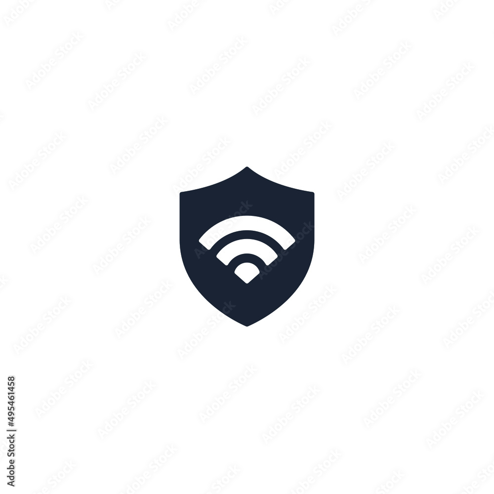 Protection wifi. Private network. Shield with wi-fi symbol. VPN - virtual private network icon. Vector shield icon. Security vector icon. Protection icon. Protection activated. Active safety. Firewall Protection wifi. Private network. Shield with wi-fi symbol. VPN - virtual private network icon. Vector shield icon. Security vector icon. Protection icon. Protection activated. Active safety. Firewall