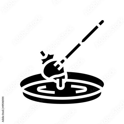 strawberry fondue glyph icon vector. strawberry fondue sign. isolated contour symbol black illustration