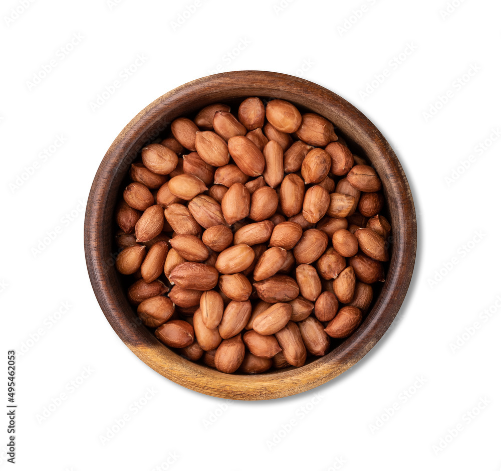 Peanuts in a bowl isolated over white background Peanuts in a bowl isolated over white background