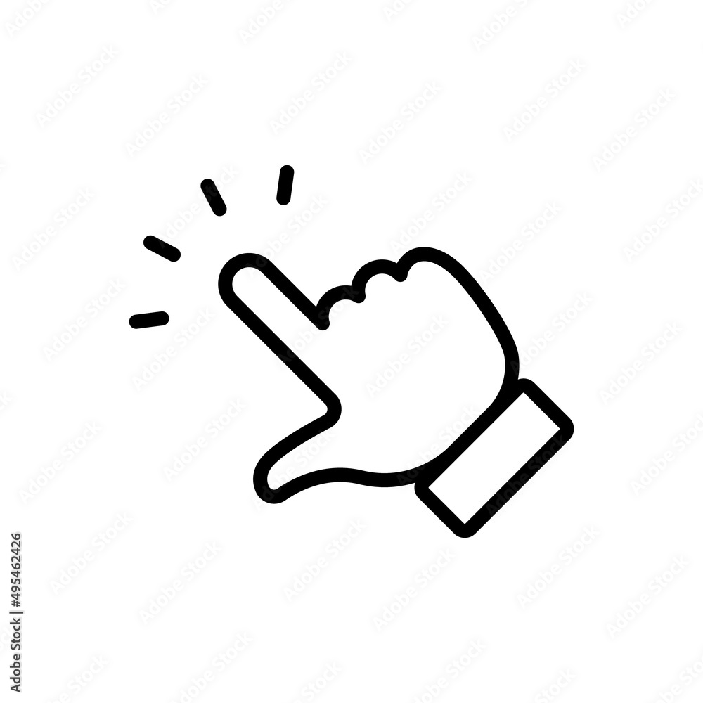 Obraz premium Hand click icon. Clicking symbol. Finger pointer vector design.