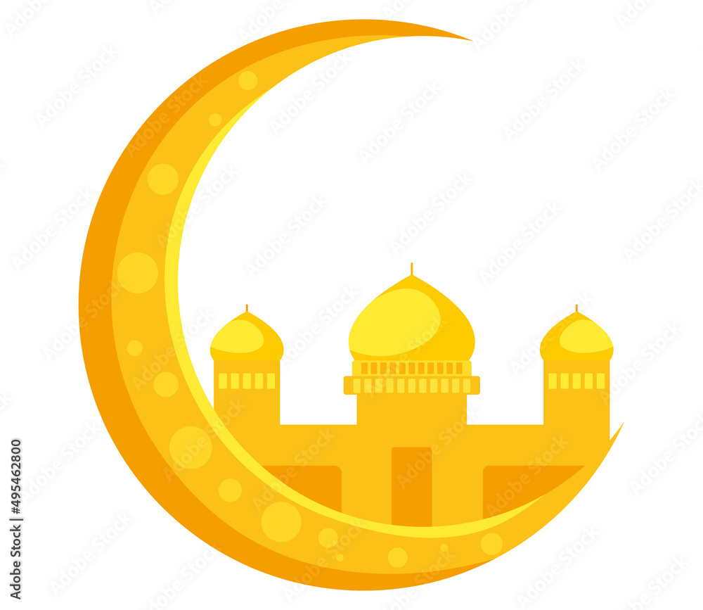 Fototapeta premium moon with mosque icon