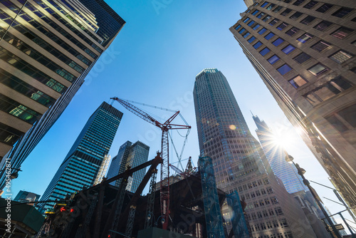 Εκτύπωση καμβά The replacement construction of the new headquarter JP Morgan Chase Building is in progress along Park Avenue among Midtown Manhattan skyscraper on October 28, 2021 on New York City NY USA