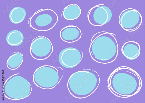 Kreidestrich - Kringel - Ring um Blasen, handgezeichnete Illustration, Vektorhintergrund