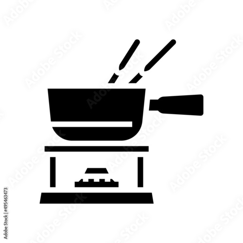 ceramic fondue maker glyph icon vector. ceramic fondue maker sign. isolated contour symbol black illustration