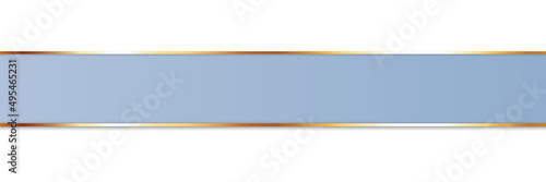 long blue  ribbon banner with gold frame on white background - vector design element 