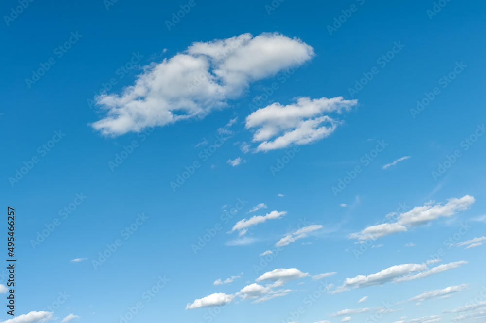 Blue sky with clouds. Beautiful, natural background.
