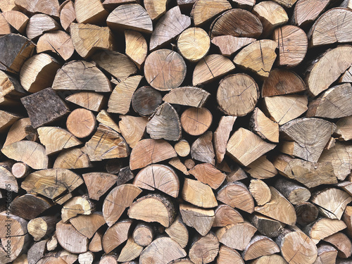 View of a stack of firewood