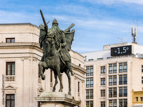 statue dedicated to the medieval hero El Cid Campeador in the city of Burgos, Spain