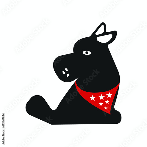 red bandanna dog logo 