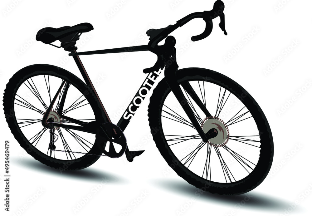 A glossy black bike used for sporting purposes