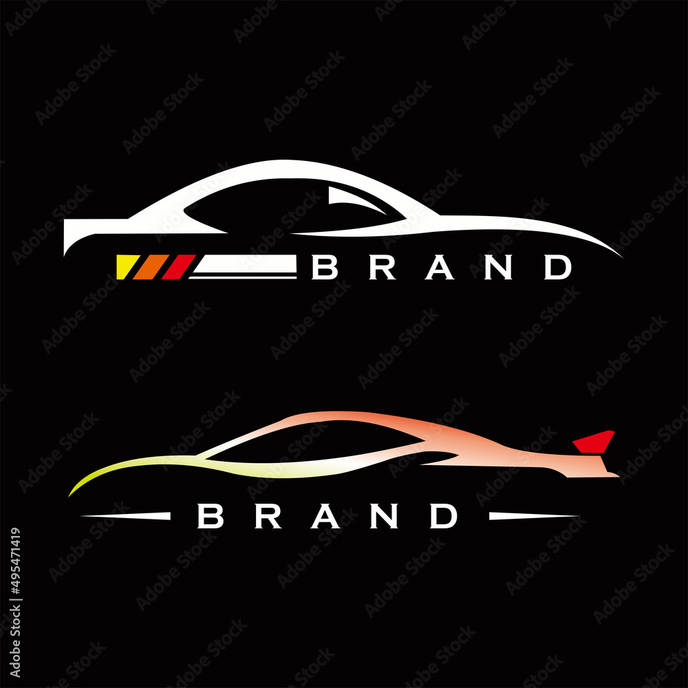 one image available two vector car images suitable for automotive emblem