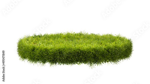 Foto Grass podium, isolated on a white background