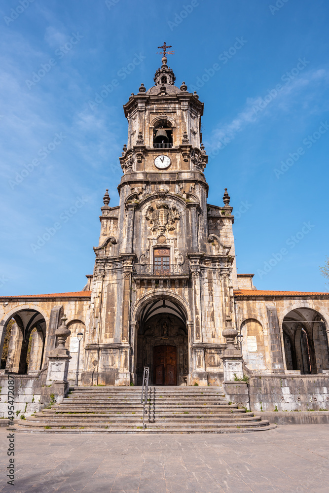Parish of San Martin in the goiko square next to the town hall in Andoain, Gipuzkoa. Basque Country