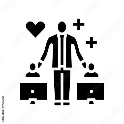 dating consultant online glyph icon vector. dating consultant online sign. isolated contour symbol black illustration
