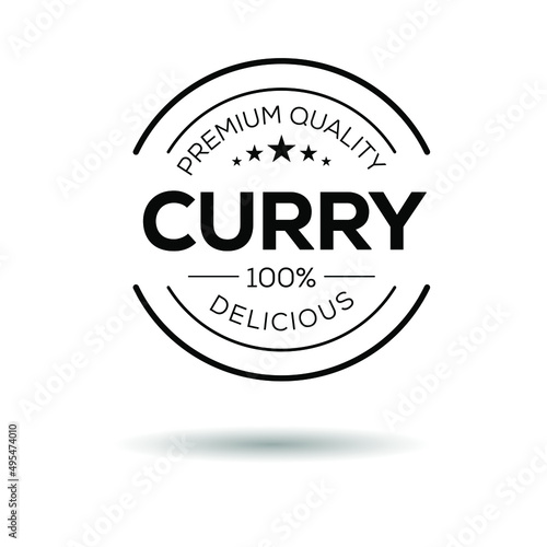 Creative (Curry) logo, Curry sticker, vector illustration.