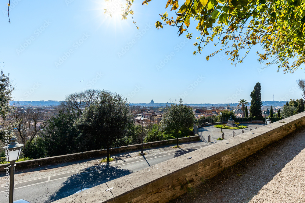 View of Rome from the Pincio hill.