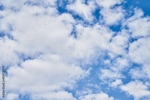 Beatiful blue sky with clouds on a sunny day