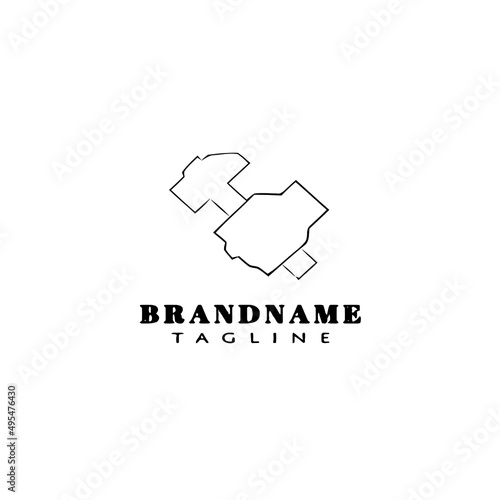 hammer logo template icon black design vector illustration