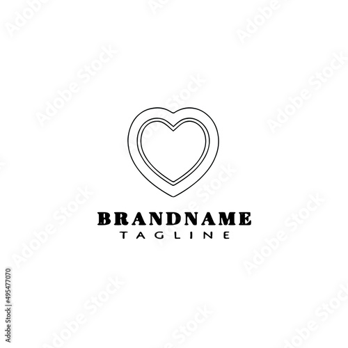 love logo icon cartoon design template black isolated cute illustration