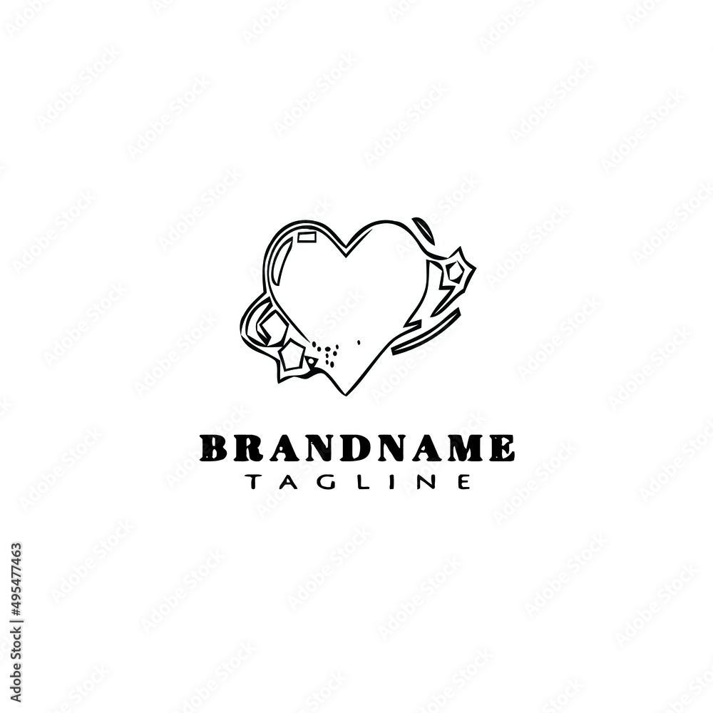 love logo icon cartoon design template black isolated cute illustration love logo icon cartoon design template black isolated cute illustration