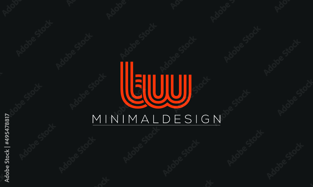 Trendy lines letters - Icons design - Minimal logo Illustration