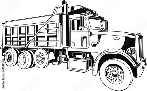 Heavy Equipment Dump Truck Vector Graphic