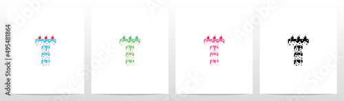 Multilevel Cake Letter Logo Design T