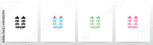 Multilevel Cake Letter Logo Design U