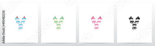 Multilevel Cake Letter Logo Design Y