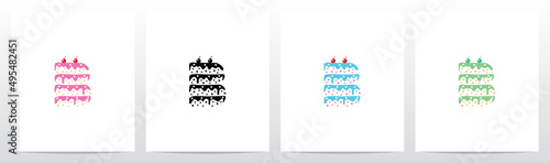 Multilevel Cake Letter Logo Design B