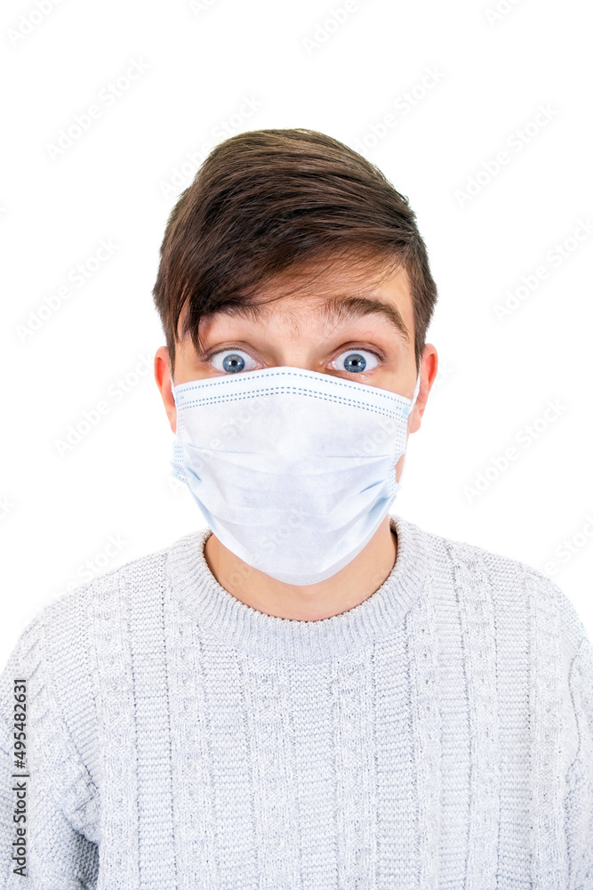Surprised Man in the Flu Mask Surprised Man in the Flu Mask