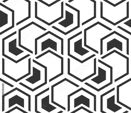 Vector seamless texture. Modern geometric background with hexagonal tiles.