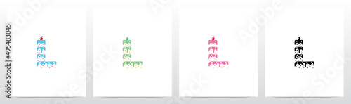 Multilevel Cake Letter Logo Design L