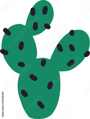 Tropical Catus Cartoon Illustration