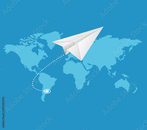 Realistic Detailed 3d White Plane and Track . Vector