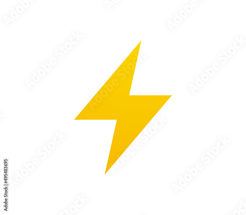 Lightning and voltage flat illustration. 