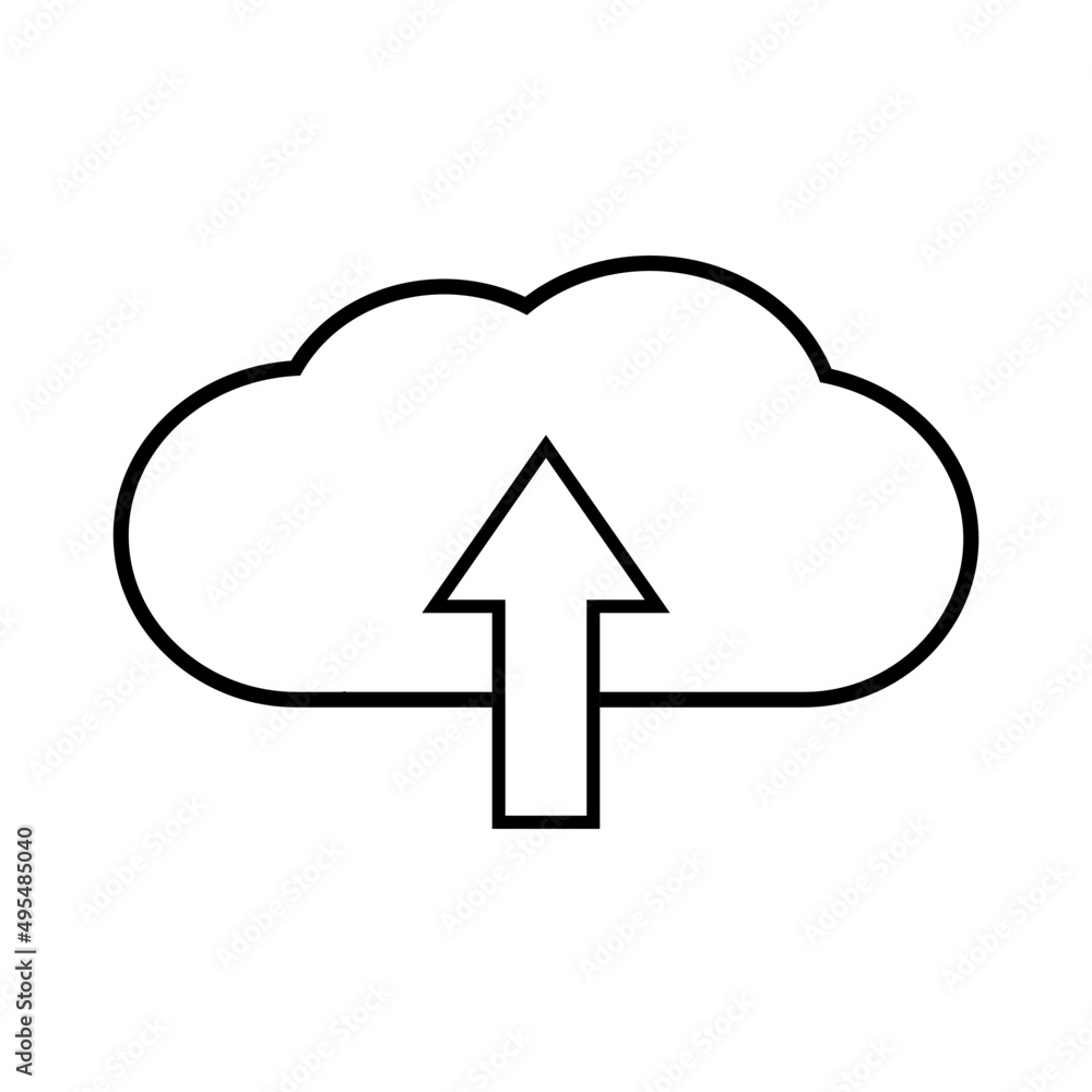 Internet upload icon. Web cloud and upward arrow . Vector Illustration Internet upload icon. Web cloud and upward arrow . Vector Illustration