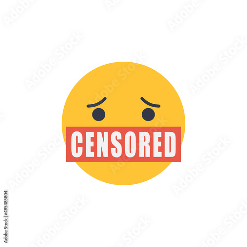 Emoji. Censored freedom of speech icon. Vector illustration.