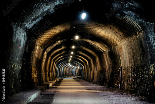 Headstone Tunnel on the Monsal Trail, Peak District, Derbyshire, UK photo