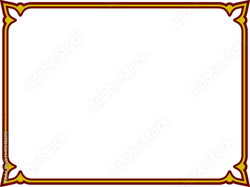 Vector vintage label template with golden border frame