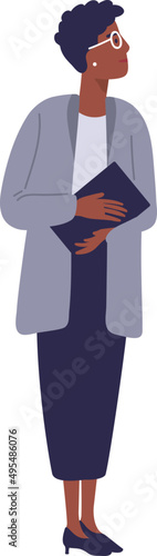 Black Business Woman Cartoon Illustration