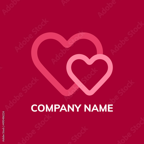 Heart Logo design. St. Valentine s day of love symbol. Vector illustration