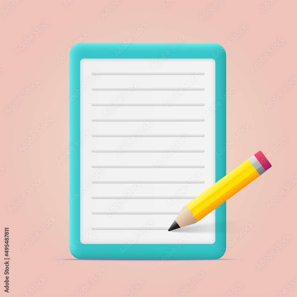 Document and pencil for copywriting concept. Vector Document and pencil for copywriting concept. Vector