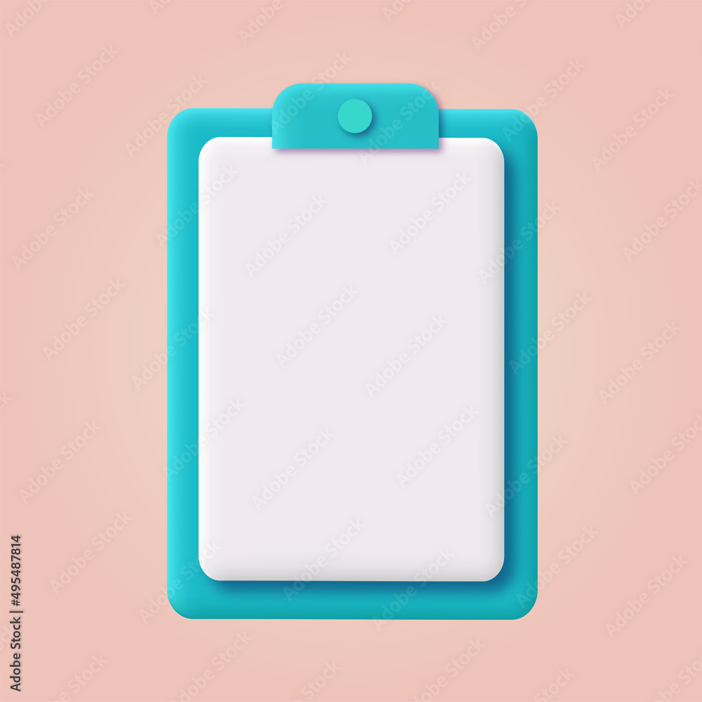 3d clipboard icon. Project management and software development concept. Vector 3d clipboard icon. Project management and software development concept. Vector