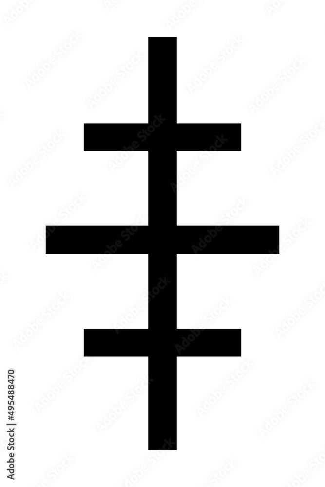 Pontifical cross symbol icon 