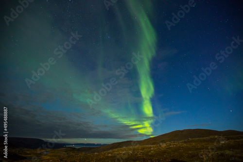 Northern Lights in Nordkapp  Northern Norway. Europe