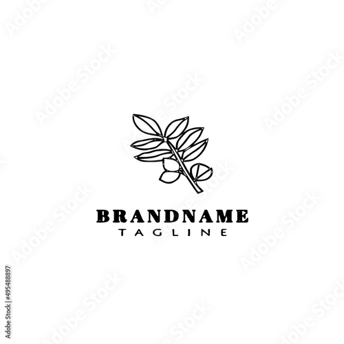 plants with leaves logo icon design template vector